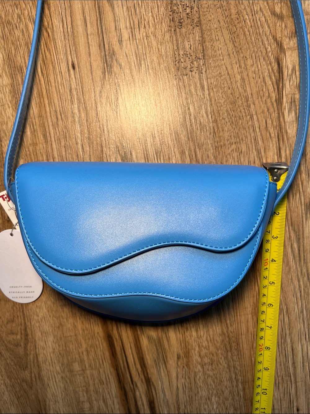 NEW! Melie Bianco Blue Crossbody Saddle Bag - Picture 5 of 7